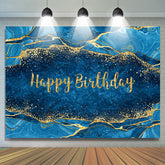 Funkeln Gold Gradient Blau Glücklich Geburtstag Hintergrund